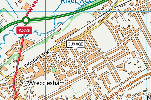 GU9 8QE map - OS VectorMap District (Ordnance Survey)