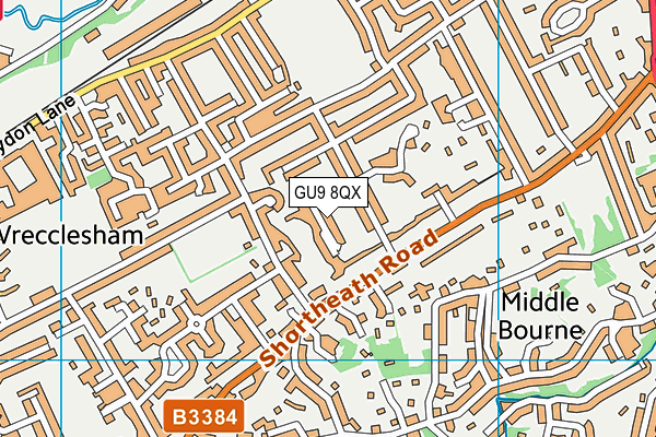 GU9 8QX map - OS VectorMap District (Ordnance Survey)