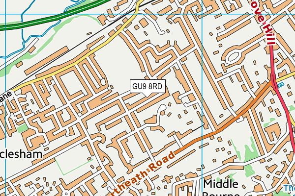 GU9 8RD map - OS VectorMap District (Ordnance Survey)