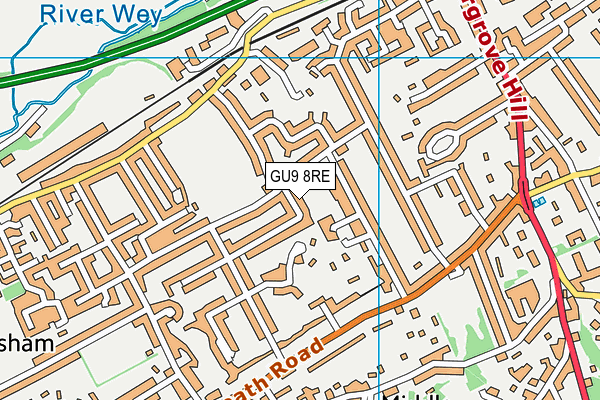 GU9 8RE map - OS VectorMap District (Ordnance Survey)