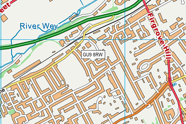 GU9 8RW map - OS VectorMap District (Ordnance Survey)