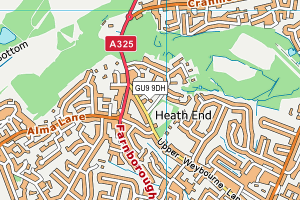 Heath End Recreation Ground map (GU9 9DH) - OS VectorMap District (Ordnance Survey)