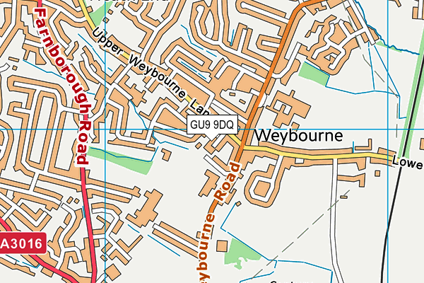 GU9 9DQ map - OS VectorMap District (Ordnance Survey)