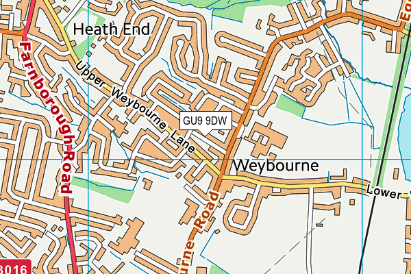 GU9 9DW map - OS VectorMap District (Ordnance Survey)