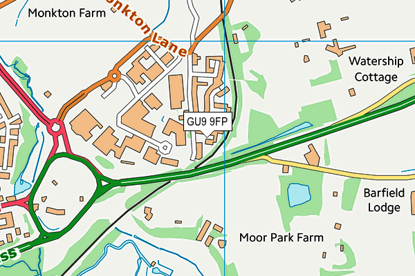 GU9 9FP map - OS VectorMap District (Ordnance Survey)