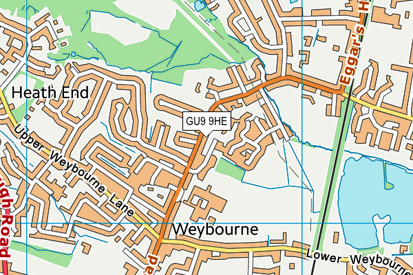GU9 9HE map - OS VectorMap District (Ordnance Survey)