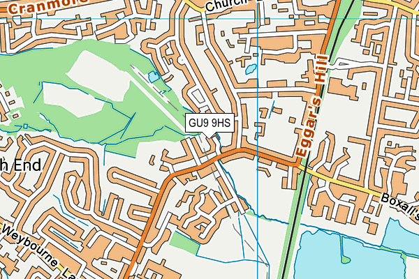 GU9 9HS map - OS VectorMap District (Ordnance Survey)