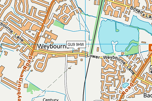 GU9 9HW map - OS VectorMap District (Ordnance Survey)