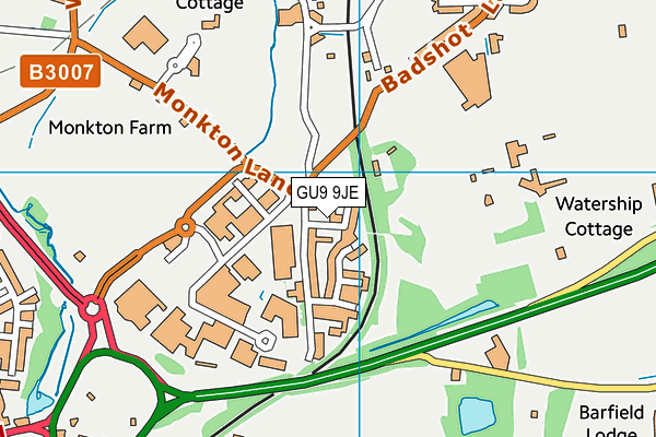 GU9 9JE map - OS VectorMap District (Ordnance Survey)