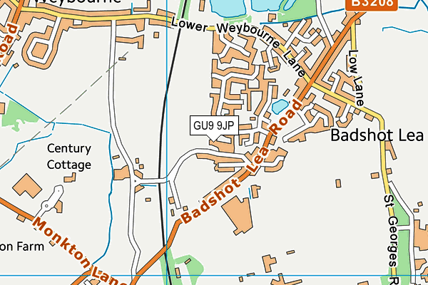 GU9 9JP map - OS VectorMap District (Ordnance Survey)
