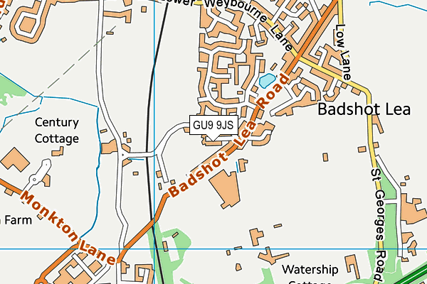 GU9 9JS map - OS VectorMap District (Ordnance Survey)