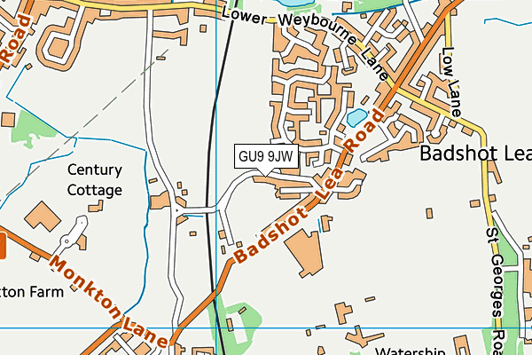 GU9 9JW map - OS VectorMap District (Ordnance Survey)