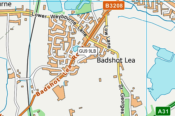 GU9 9LB map - OS VectorMap District (Ordnance Survey)