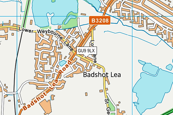 GU9 9LX map - OS VectorMap District (Ordnance Survey)