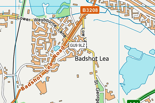 GU9 9LZ map - OS VectorMap District (Ordnance Survey)