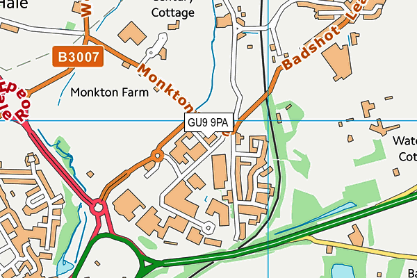 GU9 9PA map - OS VectorMap District (Ordnance Survey)