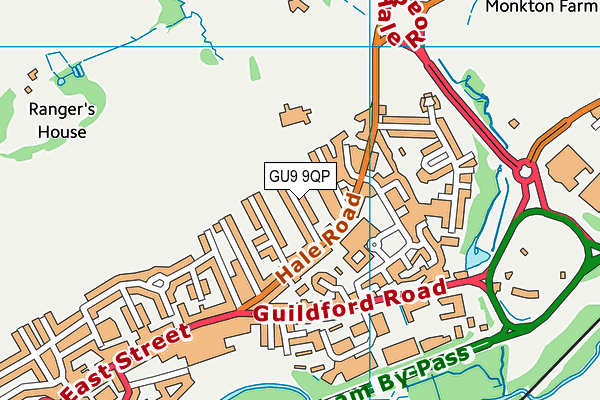 GU9 9QP map - OS VectorMap District (Ordnance Survey)
