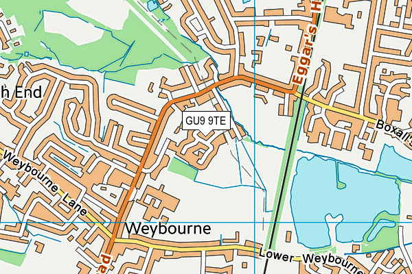GU9 9TE map - OS VectorMap District (Ordnance Survey)