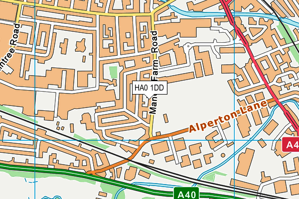 HA0 1DD map - OS VectorMap District (Ordnance Survey)