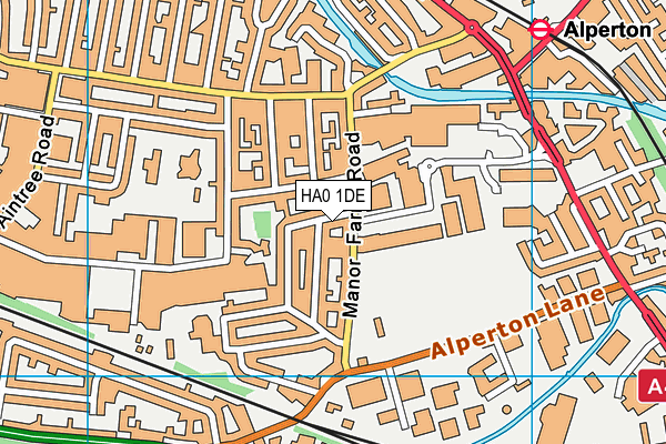 HA0 1DE map - OS VectorMap District (Ordnance Survey)