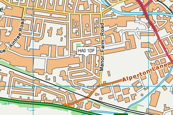 HA0 1DF map - OS VectorMap District (Ordnance Survey)
