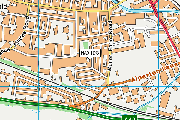 HA0 1DG map - OS VectorMap District (Ordnance Survey)