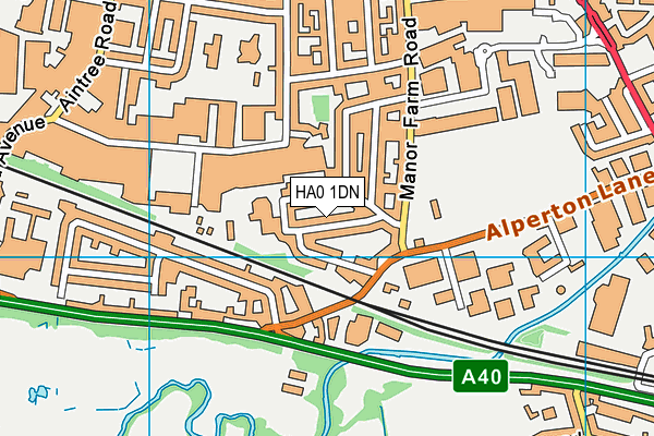 HA0 1DN map - OS VectorMap District (Ordnance Survey)