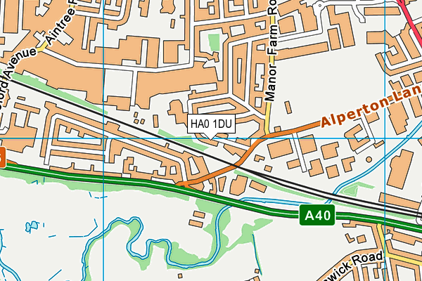 HA0 1DU map - OS VectorMap District (Ordnance Survey)