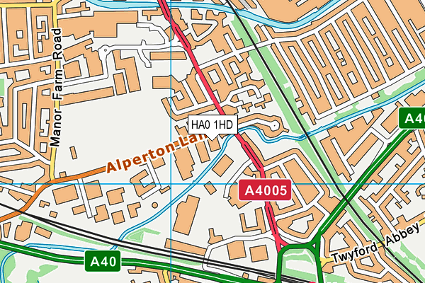 HA0 1HD map - OS VectorMap District (Ordnance Survey)