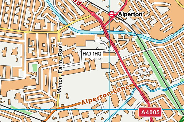 Alperton Community School Playing Fields map (HA0 1HQ) - OS VectorMap District (Ordnance Survey)