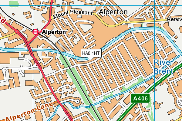 HA0 1HT map - OS VectorMap District (Ordnance Survey)