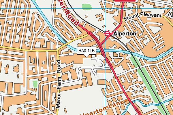 HA0 1LB map - OS VectorMap District (Ordnance Survey)