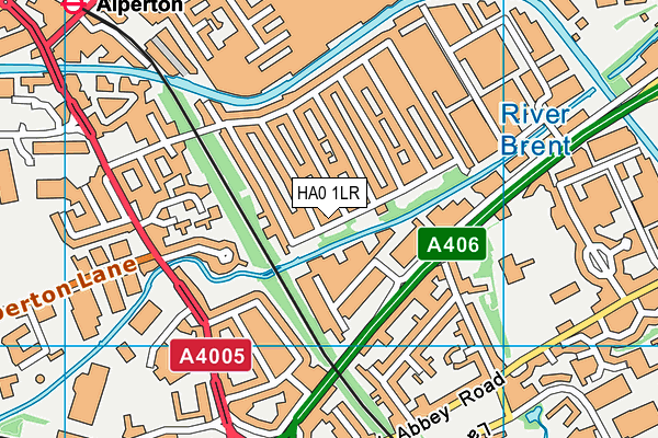 HA0 1LR map - OS VectorMap District (Ordnance Survey)