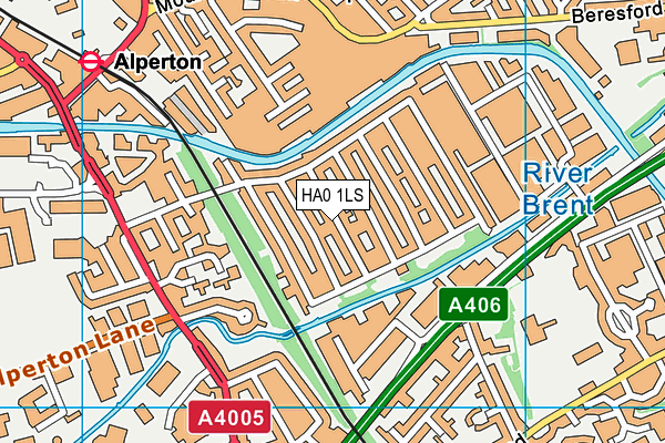 HA0 1LS map - OS VectorMap District (Ordnance Survey)