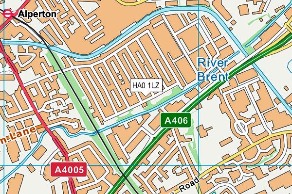HA0 1LZ map - OS VectorMap District (Ordnance Survey)
