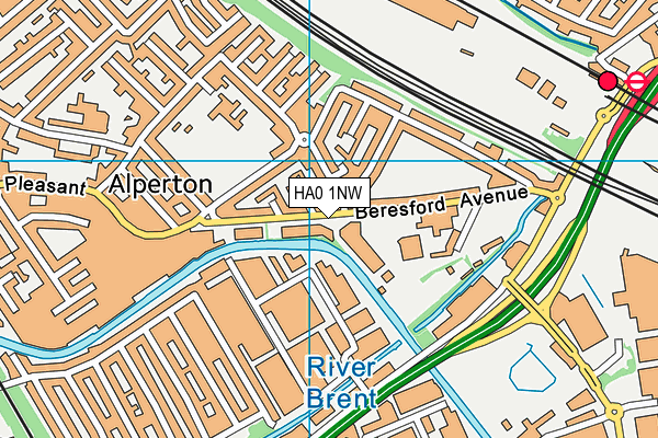 Anytime Fitness (Alperton) map (HA0 1NW) - OS VectorMap District (Ordnance Survey)