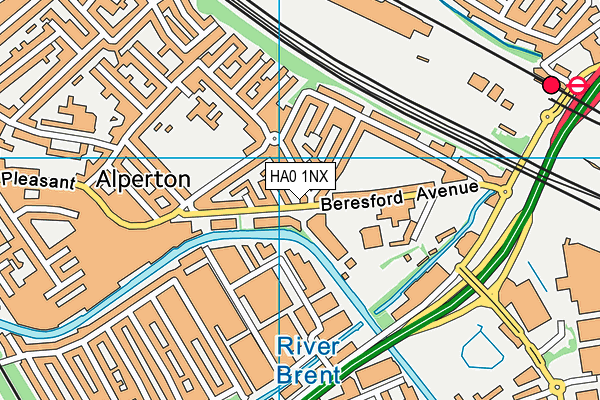 HA0 1NX map - OS VectorMap District (Ordnance Survey)