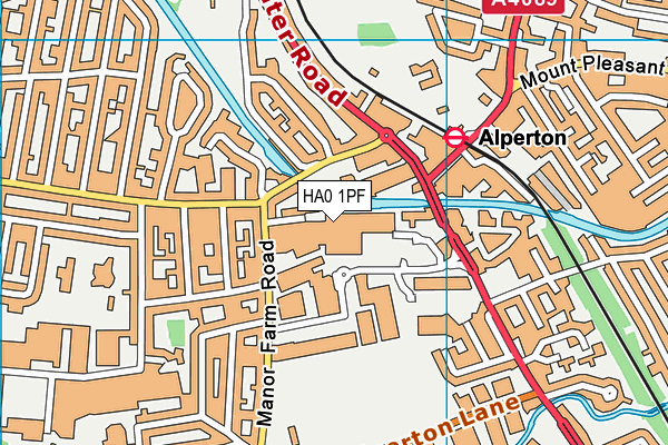 HA0 1PF map - OS VectorMap District (Ordnance Survey)