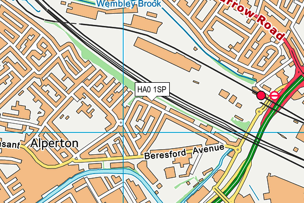 HA0 1SP map - OS VectorMap District (Ordnance Survey)