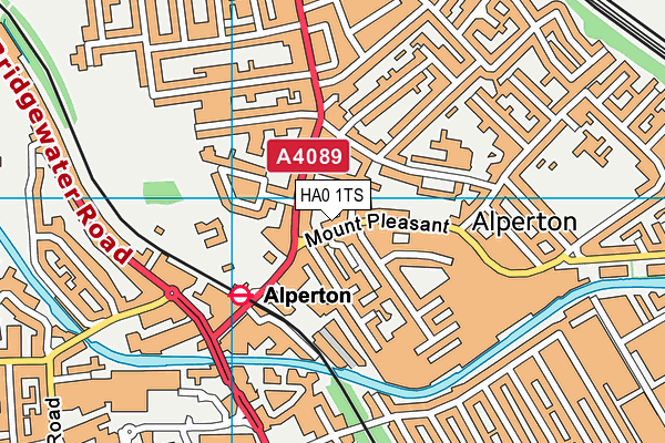 HA0 1TS map - OS VectorMap District (Ordnance Survey)