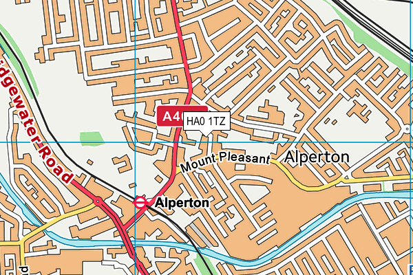HA0 1TZ map - OS VectorMap District (Ordnance Survey)