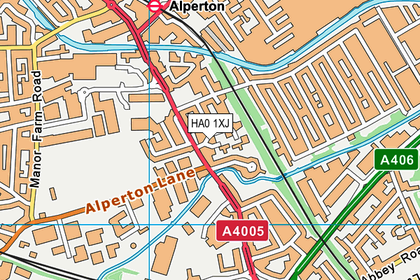 HA0 1XJ map - OS VectorMap District (Ordnance Survey)