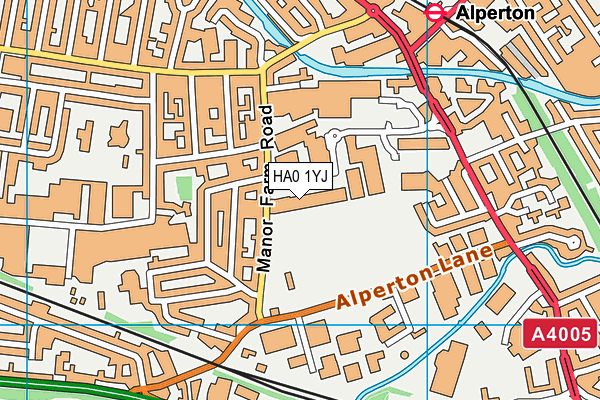HA0 1YJ map - OS VectorMap District (Ordnance Survey)