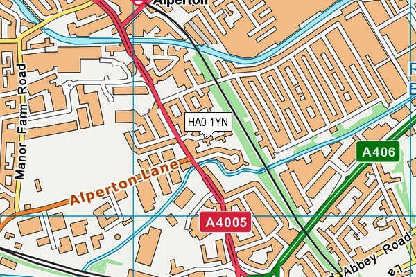 HA0 1YN map - OS VectorMap District (Ordnance Survey)