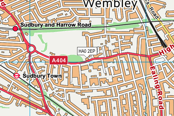 HA0 2EP map - OS VectorMap District (Ordnance Survey)