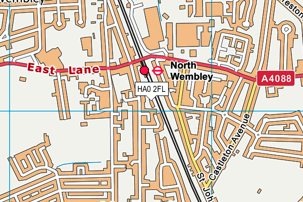 HA0 2FL map - OS VectorMap District (Ordnance Survey)