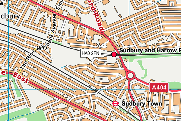 HA0 2FN map - OS VectorMap District (Ordnance Survey)