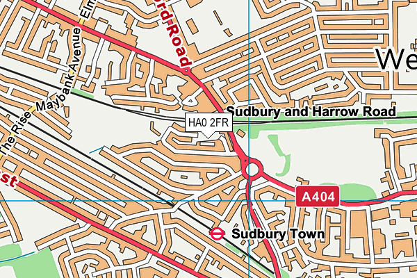 HA0 2FR map - OS VectorMap District (Ordnance Survey)