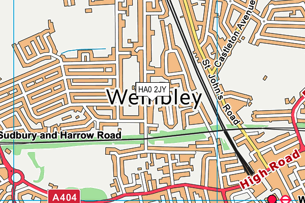 HA0 2JY map - OS VectorMap District (Ordnance Survey)