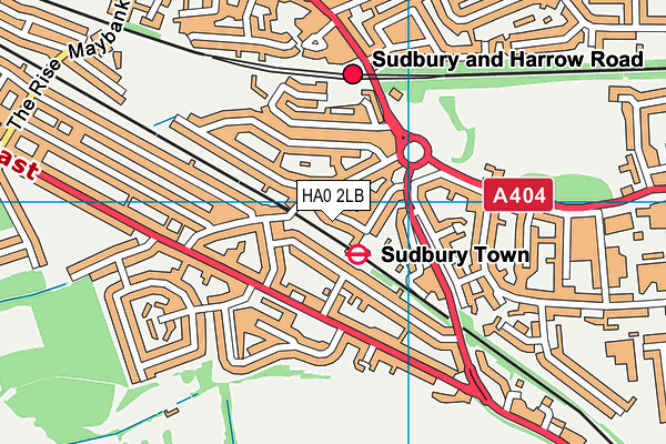 HA0 2LB map - OS VectorMap District (Ordnance Survey)